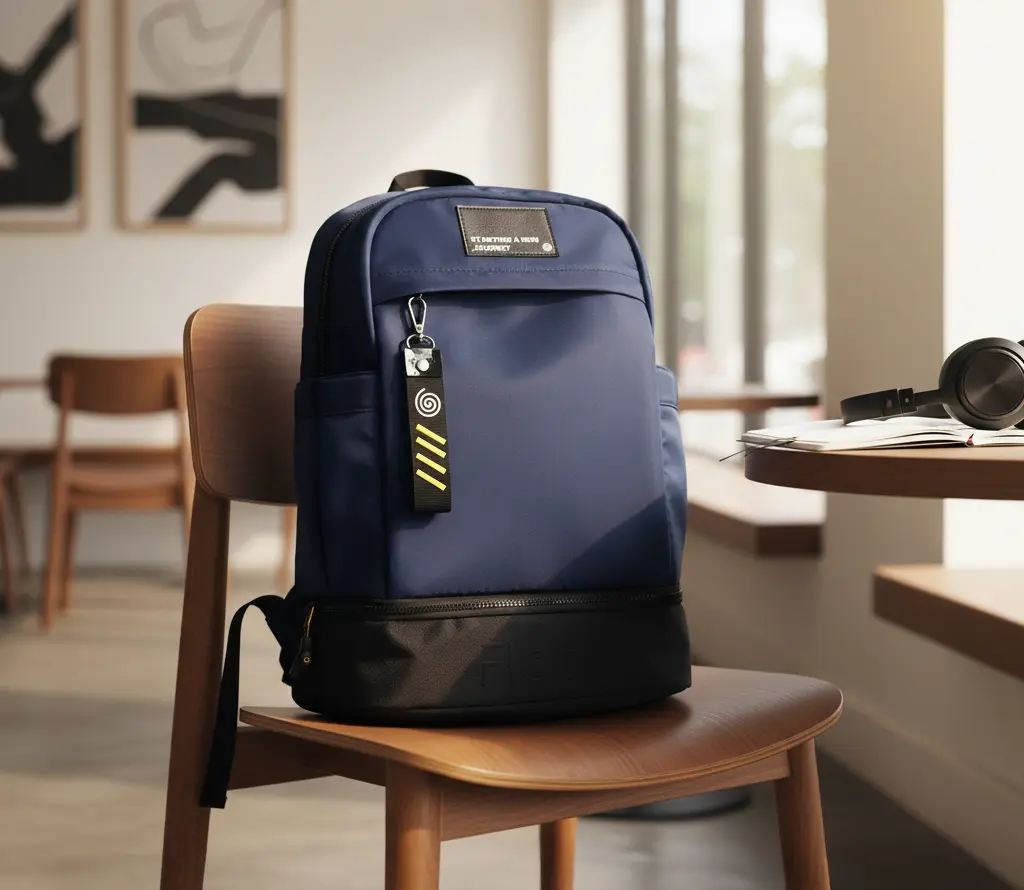 Morral Journey Croma Azul en oficina