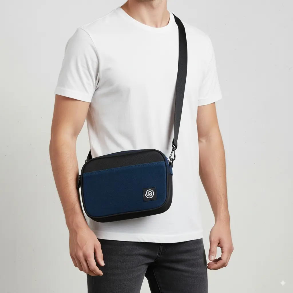 Crossbody Kairos Nubuk Azul