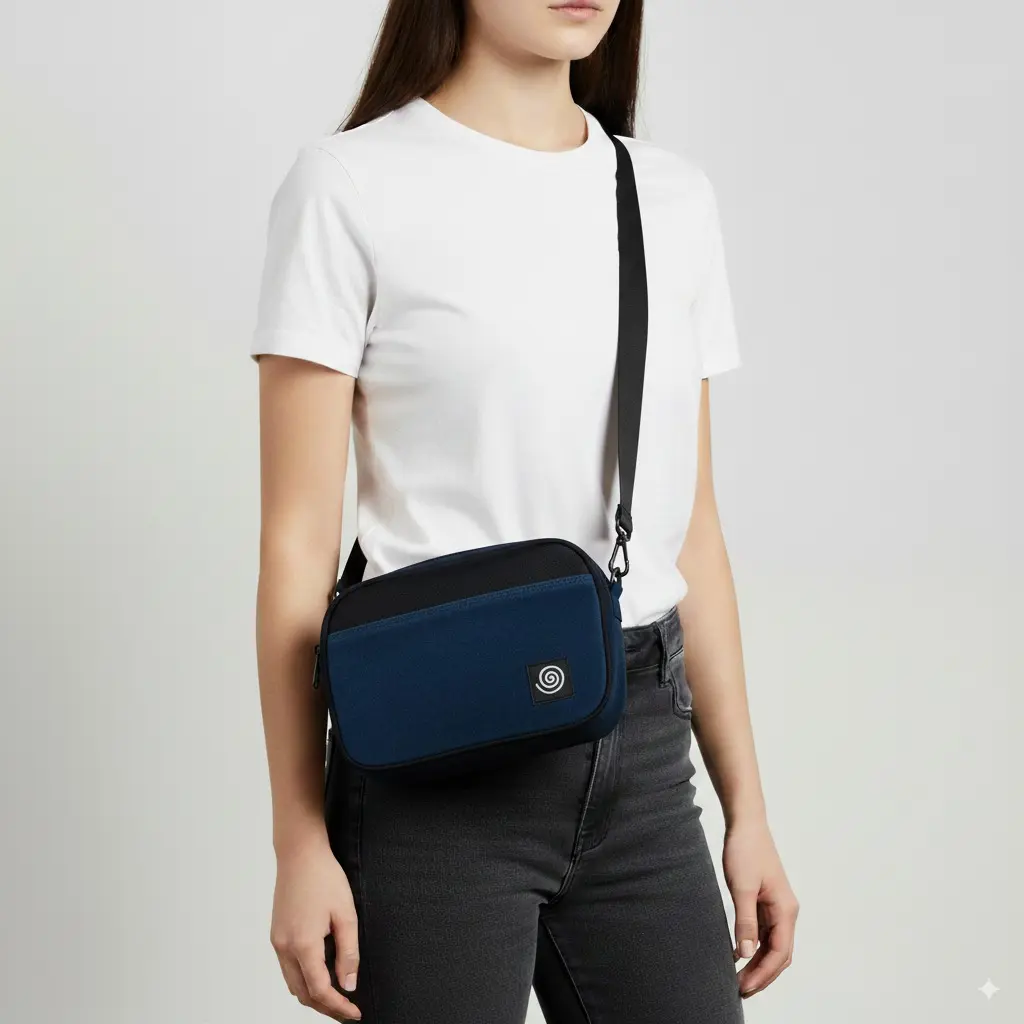 Crossbody Kairos Nubuk Azul
