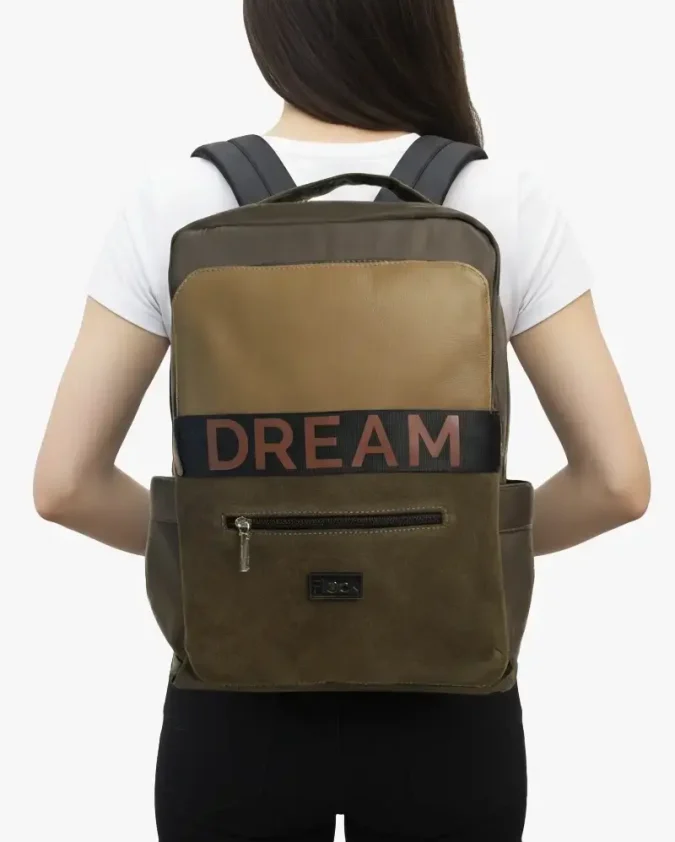 Morral Dream Nubuk Oliva Modelo Mujer